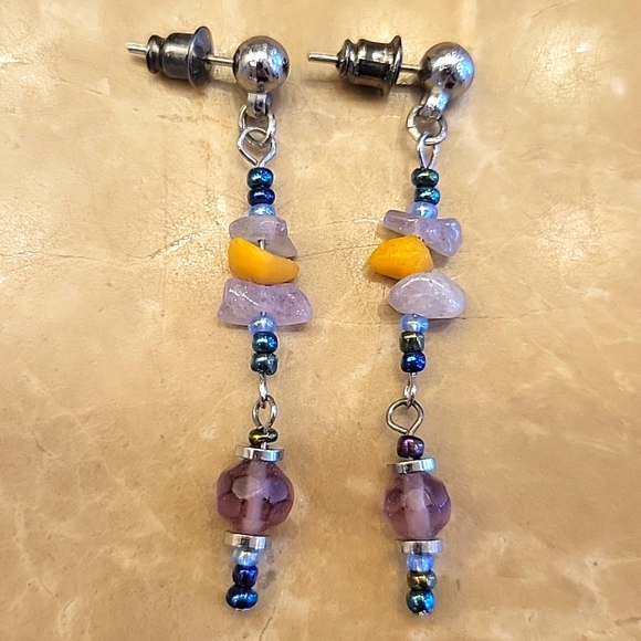 Bohemian Dangling Necklace and Matching Pierced Earrings - Picture 7 of 7